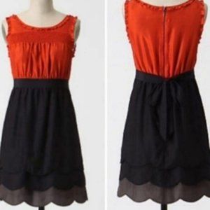 Maeve Horizon Line Tiered Dress Pockets Sz:6